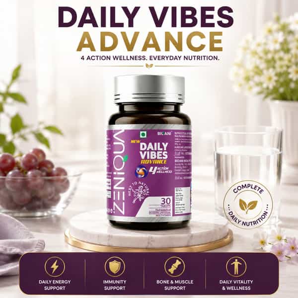Zeniqua Daily Vibes Advance | Multivitamin For Adults | 30 Tablets