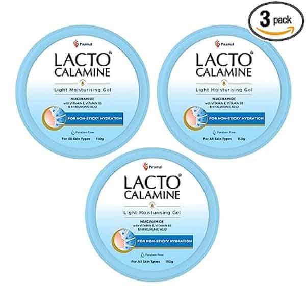 Lacto Calamine Light Moisturising Gel. Body Gel With Niacinamide. 150G X Pack Of 3