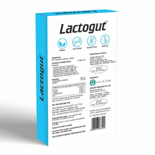 Lactogut Probiotic For Gut Health 30 No's