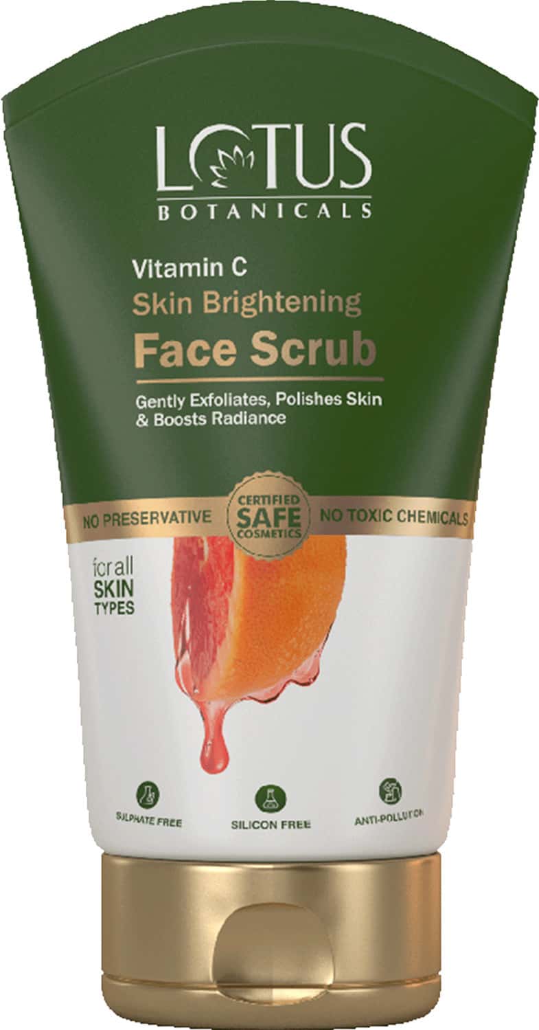 Lotus Botanicals Skin Brightening Face Scrub Vitamin C Sulphate Silicon & Chemical Free - 100g