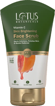 Lotus Botanicals Skin Brightening Face Scrub Vitamin C Sulphate Silicon & Chemical Free - 100g