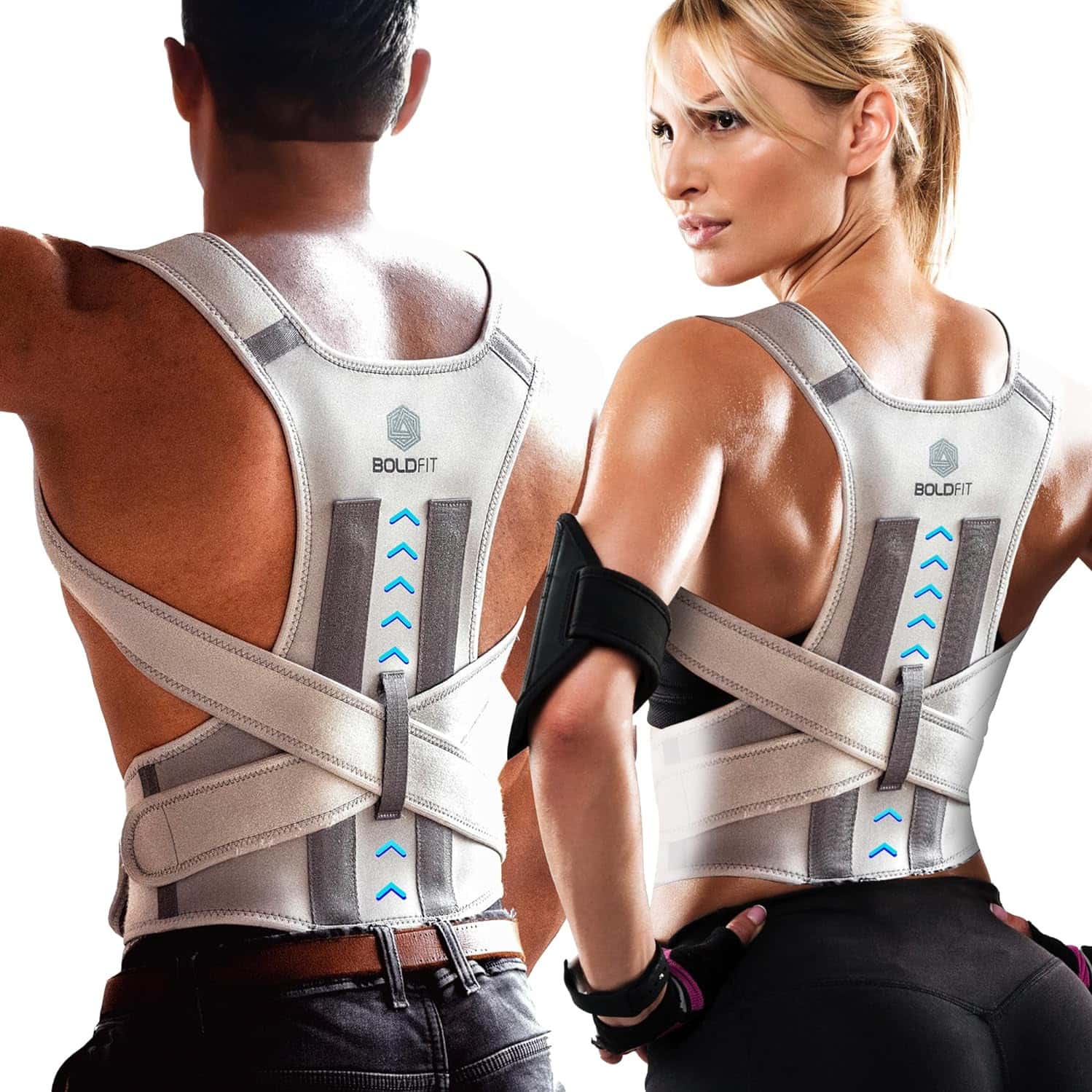 Boldfit Posture Corrector For Men Back Support Belt For Back Pain Spine Posture Corrector - L