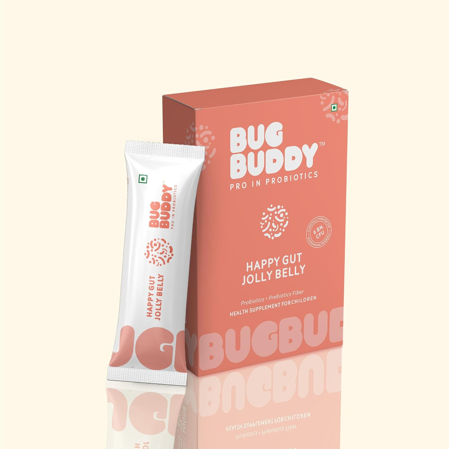 Bug Buddy Happy Gut Jolly Belly | Daily Gut Health Immunity Supplement For Kids | 15 Days Pack