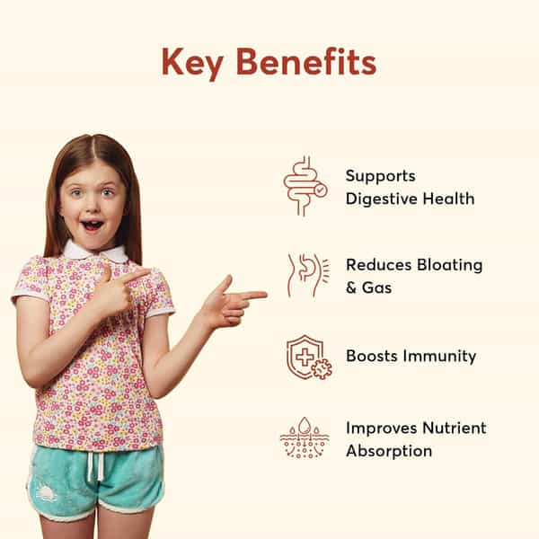 Bug Buddy Happy Gut Jolly Belly | Daily Gut Health Immunity Supplement For Kids | 15 Days Pack