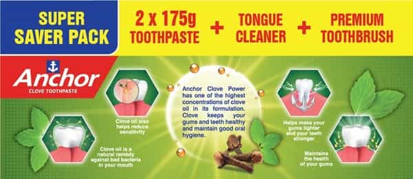 Anchor Clove Toothpaste Power Saver Pack - 175Gm X 2