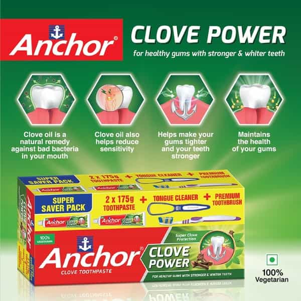 Anchor Clove Toothpaste Power Saver Pack - 175Gm X 2