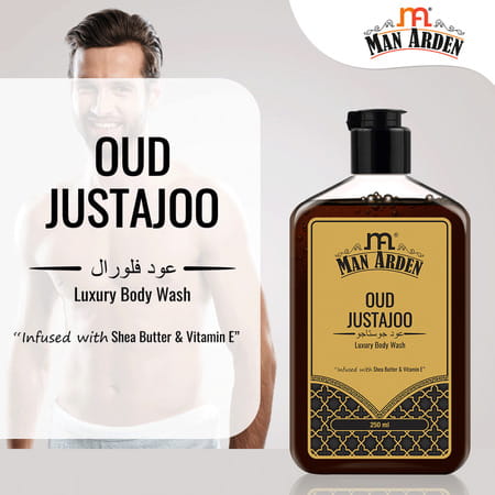 Man Arden Oud Justajoo Luxury Body Wash Infused With Shea Butter & Vitamin E 250ml
