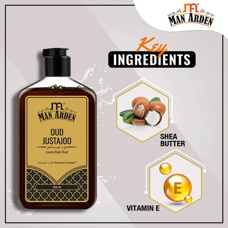 Man Arden Oud Justajoo Luxury Body Wash Infused With Shea Butter & Vitamin E 250ml