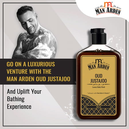 Man Arden Oud Justajoo Luxury Body Wash Infused With Shea Butter & Vitamin E 250ml