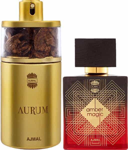 Ajmal Aurum Edp 75Ml Perfume For Women And Amber Magic Edp 100Ml Perfume For Men