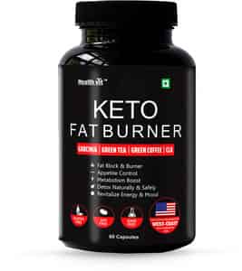 Healthvit Keto Fat Burner Formulated In Usa With Garcinia Green Tea Green Coffee Cla -60 Capsules