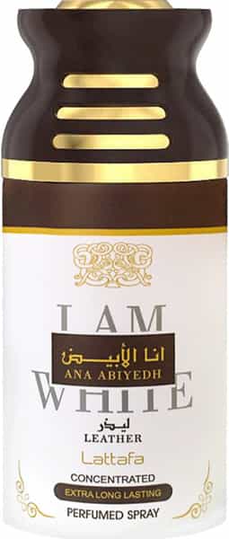 Lattafa Ana Abiyedh Leather Imported Long Lasting Perfumed Deodorant Spray 250Ml