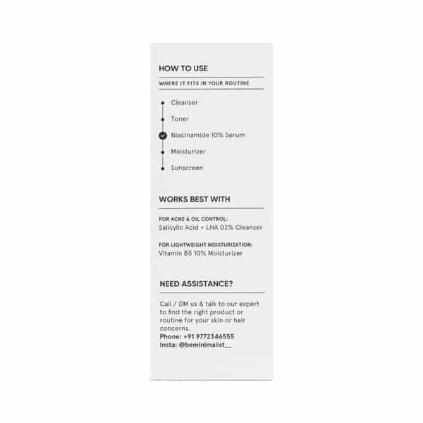 Minimalist Niacinamide 10% Serum For Blemishes Acne Marks Oil Balancing Acne & Dark Spot(30Ml)