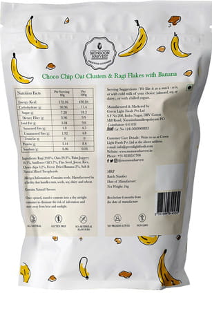 Monsoon Harvest Choco Chip Oat Clusters & Ragi Flakes With Banana 1 Kg Pouch