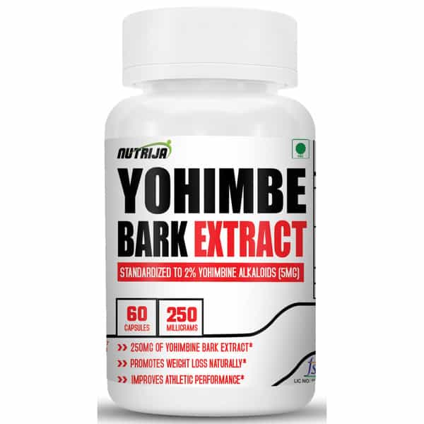 Nutrija Yohimbe Bark Extract Capsule, Natural Yohimbine (Standardized To 2% Yohimbine Alkaloids) 60N