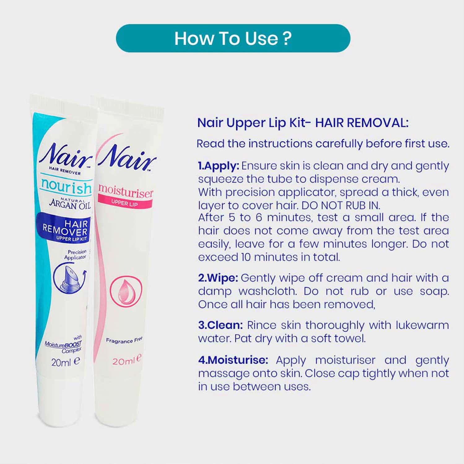 Buy NAIR HAIR REMOVER ENRICHED WITH NATURAL ARGAN OIL UPPER LIP KIT