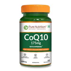 Pure Nutrition Co-enzyme Q10 (175 Mg) For Cellular Growth And Energy 60 Veg Capsules