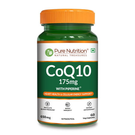 Pure Nutrition Co-Enzyme Q10 (175 Mg) For Cellular Growth And Energy 60 Veg Capsules
