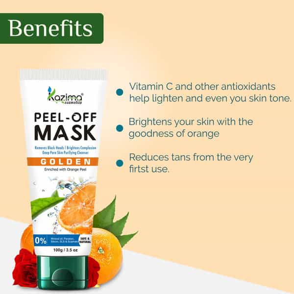Kazima Golden Peel Off Mask - Blackheads Removal Skin Complexion Deep Skin Cleansing (100 G)