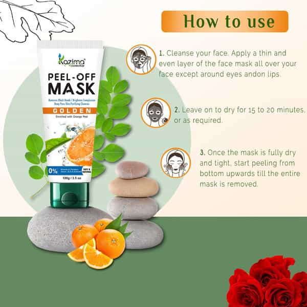 Kazima Golden Peel Off Mask - Blackheads Removal Skin Complexion Deep Skin Cleansing (100 G)