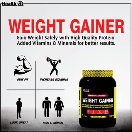 Healthvit Fitness Weight Gainer | Chocolate Flavour (1kg)