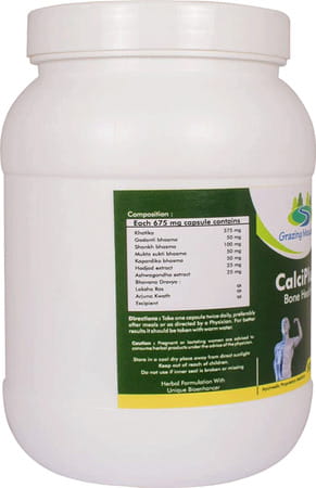 Grazing Meadows Calci Plus 500 Capsules (675 Mg) - Natural Calcium Supplement For Bone Health