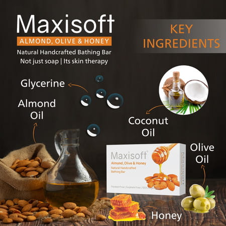 Maxisoft Natural Handcrafted | Bathing Bar | 75 Gm | Pack Of 3