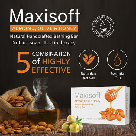 Maxisoft Natural Handcrafted | Bathing Bar | 75 Gm | Pack Of 3