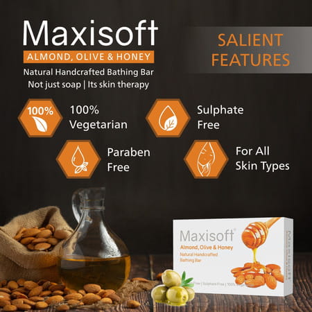 Maxisoft Natural Handcrafted | Bathing Bar | 75 Gm | Pack Of 3