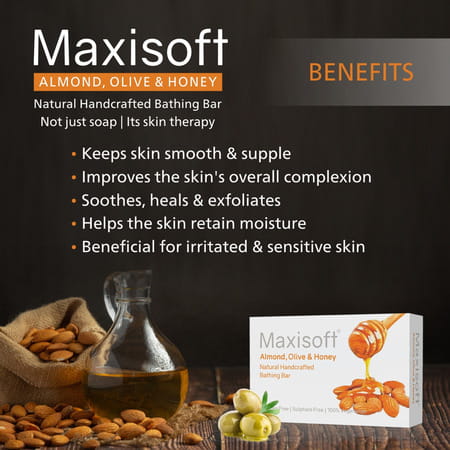 Maxisoft Natural Handcrafted | Bathing Bar | 75 Gm | Pack Of 3