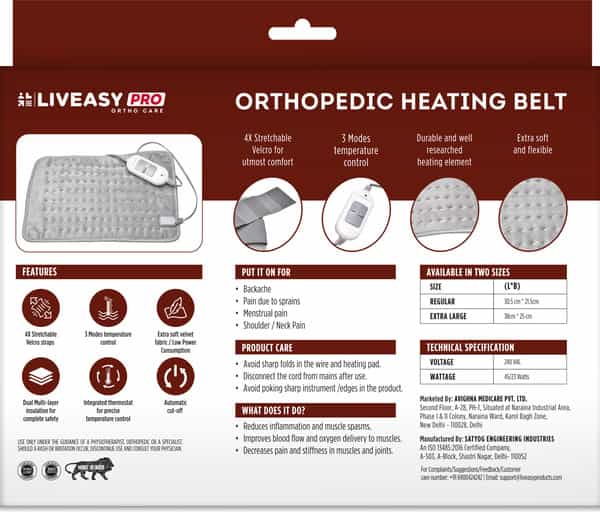 Liveasy Pro Ortho Care Electric Heating Belt - Extra Large
