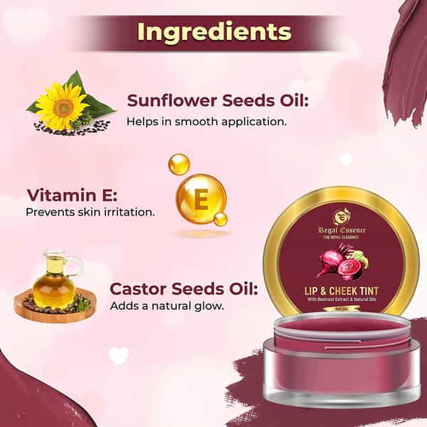 Regal Essence Lip Tint & Cheek Tint Blush With Beetroot Extract Cocoa 8 Gram