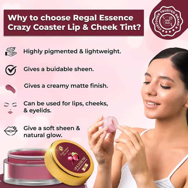 Regal Essence Lip Tint & Cheek Tint Blush With Beetroot Extract Cocoa 8 Gram