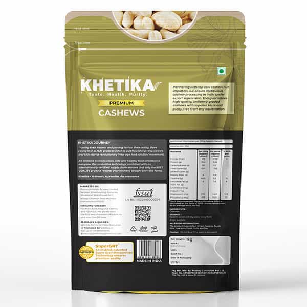 Khetika Naturale Premium Cashew 1Kg