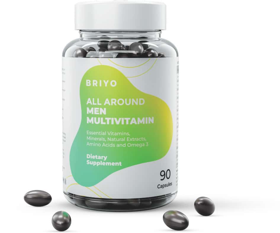 Briyo All Around Men Daily Multivitamin For Men - 37 Plus Nutrients In One Capsule - 90 Capsules