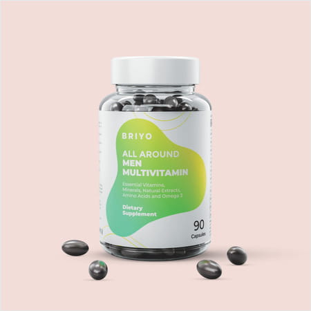 Briyo All Around Men Daily Multivitamin For Men - 37 Plus Nutrients In One Capsule - 90 Capsules