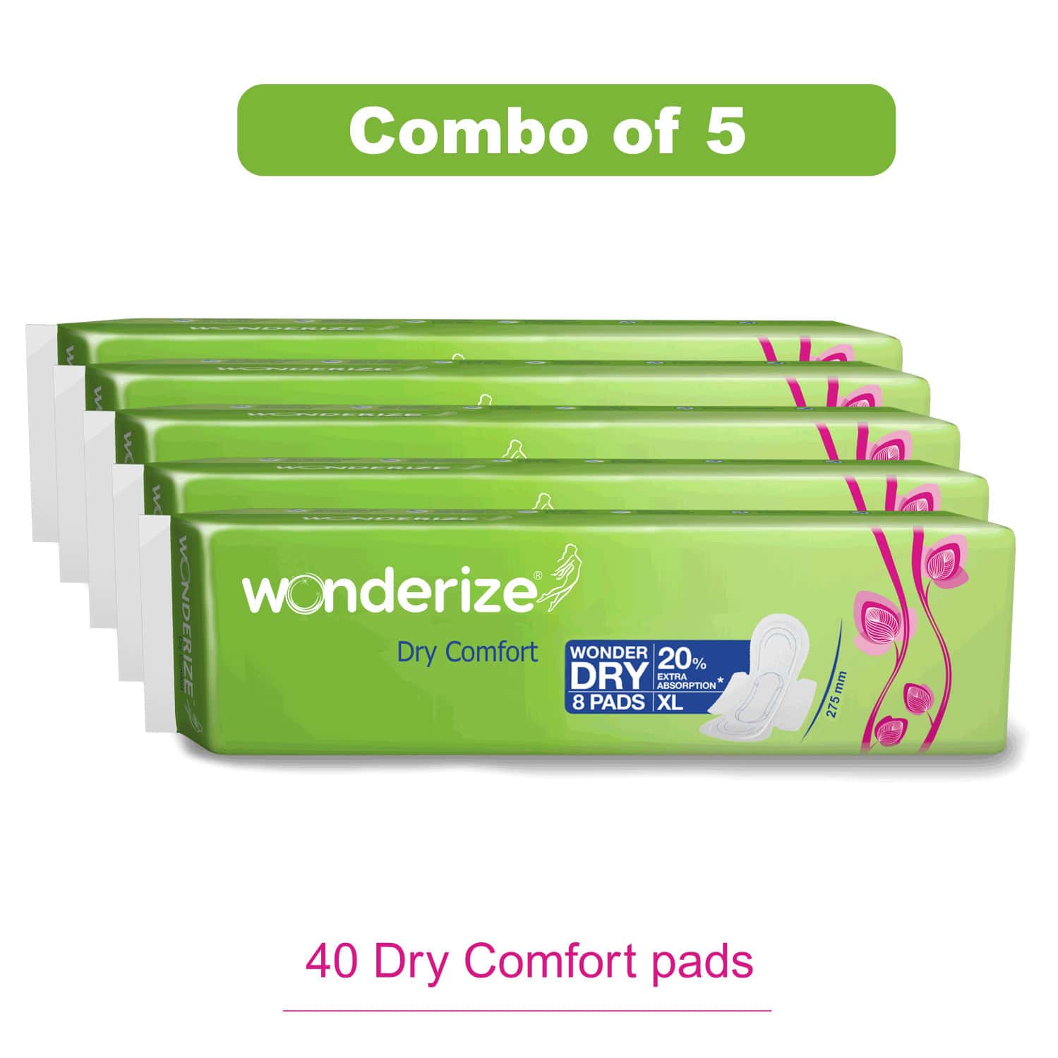 Buy WONDERIZE SOFT COMFORT XL SANITARY NAPKINS FOR WOMEN 15 PADS WITH