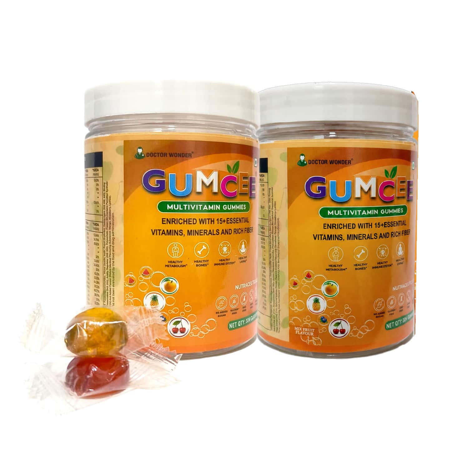 Dr Wonder Gumcee Multivitamin Gummies|15+essential Vitamins & Minerals (pack Of 2 | 60 Gummies)