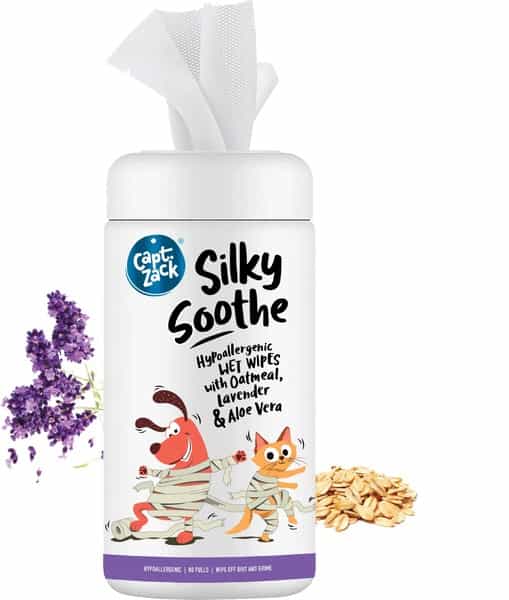 Captain Zack Silky Soothe Hypoallergenic Pet Wipes 80 Wipes