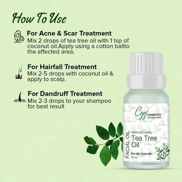 Cgg Cosmetics Tea Tree Facial Essential Oil With 100% Natural Tea Tree - 15Ml