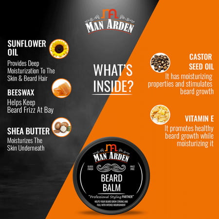 Man Arden Beard Balm Professional Styling For Gloss Finish Healthy Beard Growth 50gm