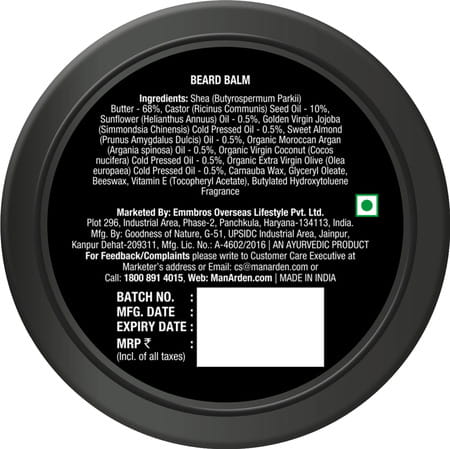 Man Arden Beard Balm Professional Styling For Gloss Finish Healthy Beard Growth 50gm