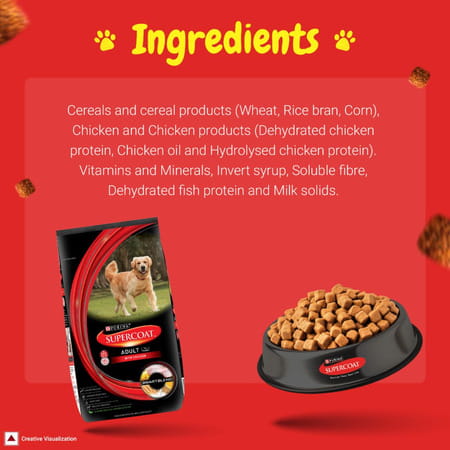 Purina Supercoat Adult All Breed Dry Dog Food | Chicken- 20Kg Pack