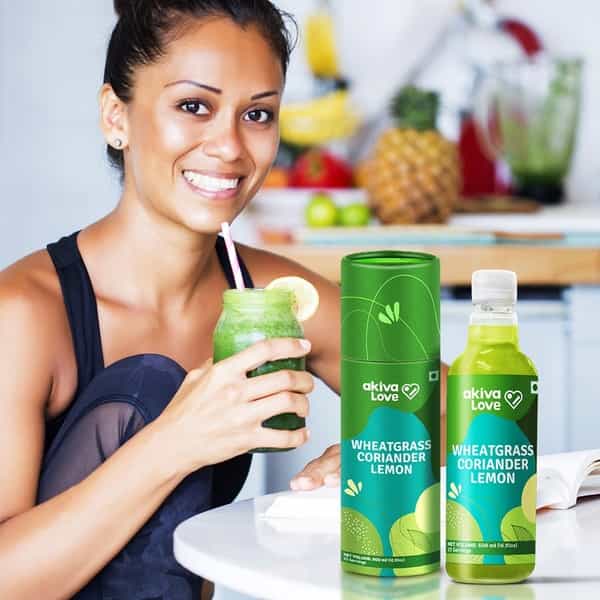 Akiva Love Wheatgrass Lemon Coriander Juice ( Concentrated ) For Blood Detox - 500Ml