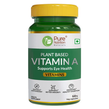 Pure Nutrition Plant-Based Vitamin A Supplement For Healthy Eye Sight - 60 Veg Capsules