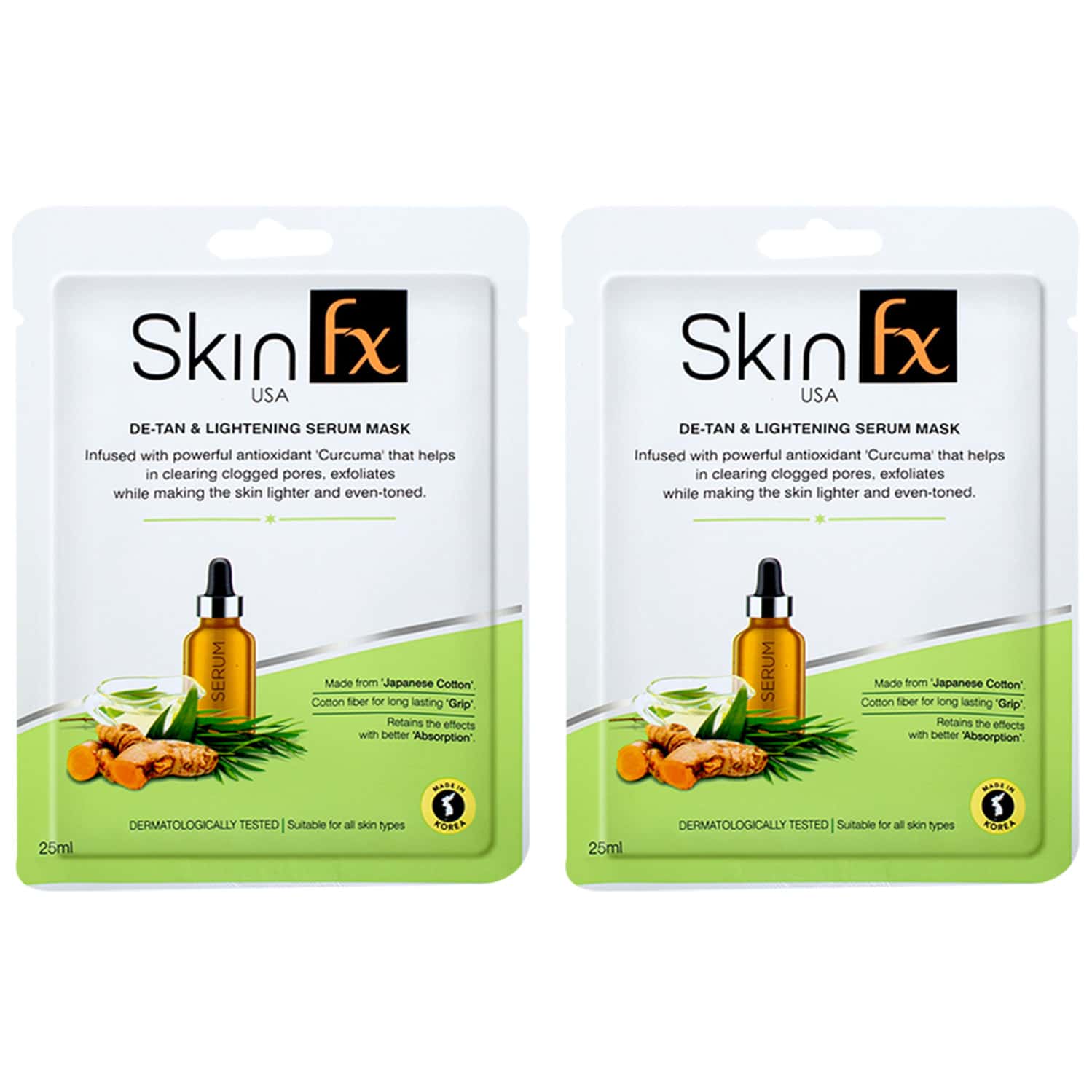 Skin Fx Detan & Lightening Serum Mask | Curcuma That Helps In Clearing Clogged Pore | 50 Ml