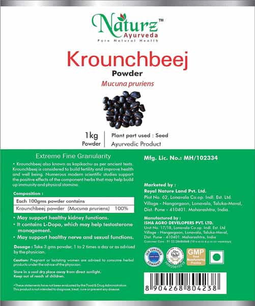 Naturz Ayurveda Krounchbeej Powder - 1 Kg Grey (Nza4238)