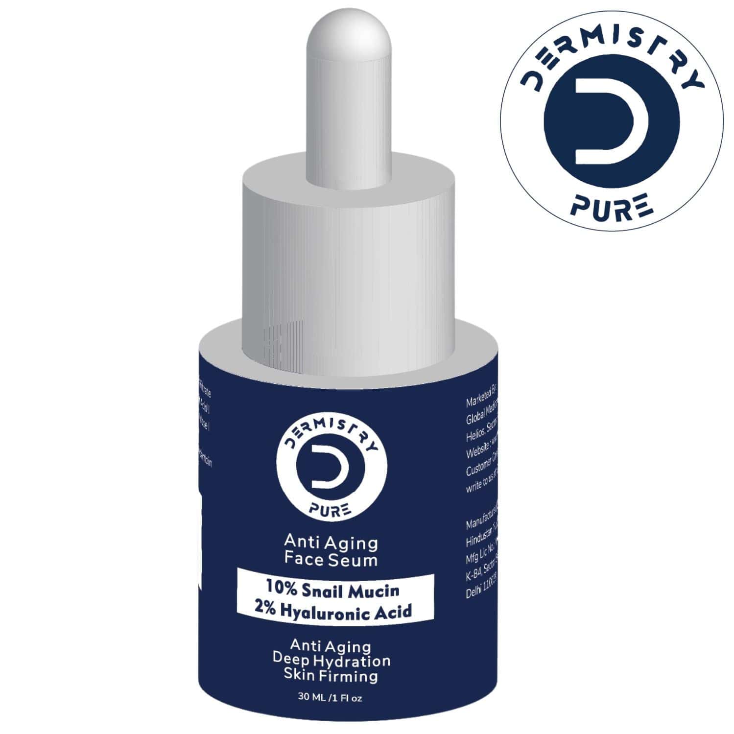 Dermistry 10% Snail Mucin 96 Peptide Anti-ageing Moisturizer Face Serum Skin Firming Tightening 30ml