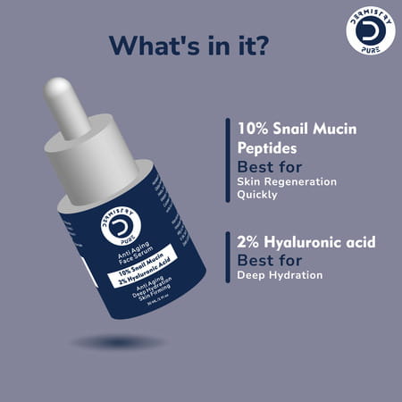 Dermistry 10% Snail Mucin 96 Peptide Anti-Ageing Moisturizer Face Serum Skin Firming Tightening 30ml