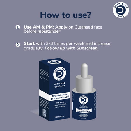 Dermistry 10% Snail Mucin 96 Peptide Anti-Ageing Moisturizer Face Serum Skin Firming Tightening 30ml